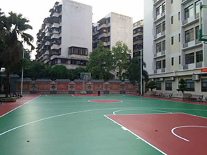 硅PU篮球场——广东江门第三人民医院完工！
