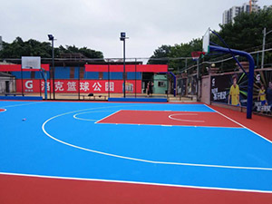 丙烯酸篮球场——广州市天河区洛克篮球公园完